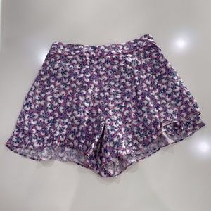 Anthropologie Purple Floral Shorts Small